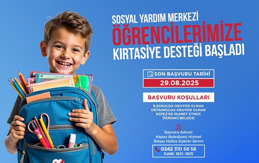 Kepez Belediyesi’nden öğrencilere kırtasiye desteği