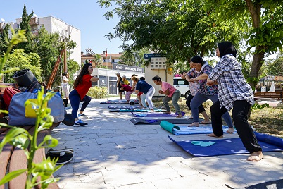 Antalya’da Kadın Danışma Merkezi’nde sabah sporu